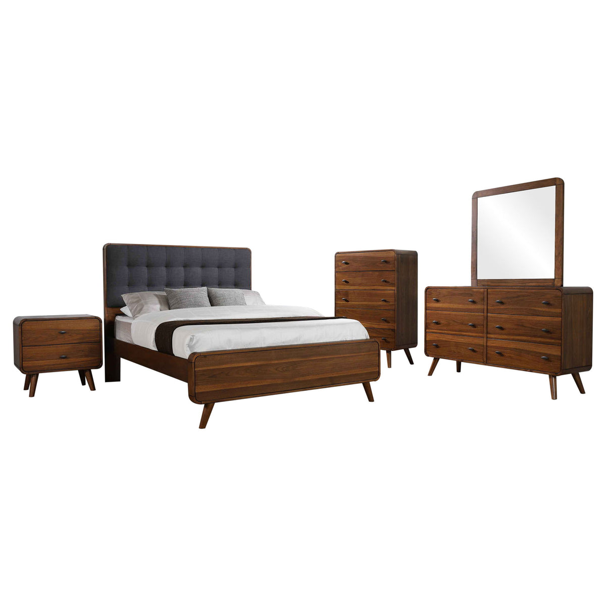 Robyn 5-piece California King Bedroom Set Dark Walnut