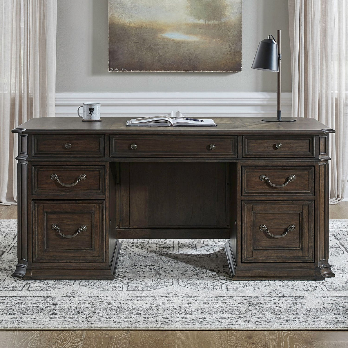 Provence Park - Jr Executive Desk - Chateau Brown