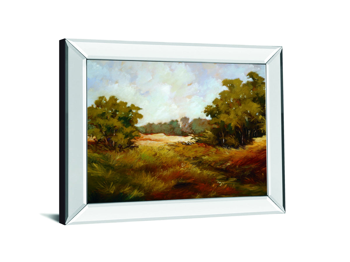 Peaceful Retreat I By Baynes, M - Mirror Framed Print Wall Art - Green