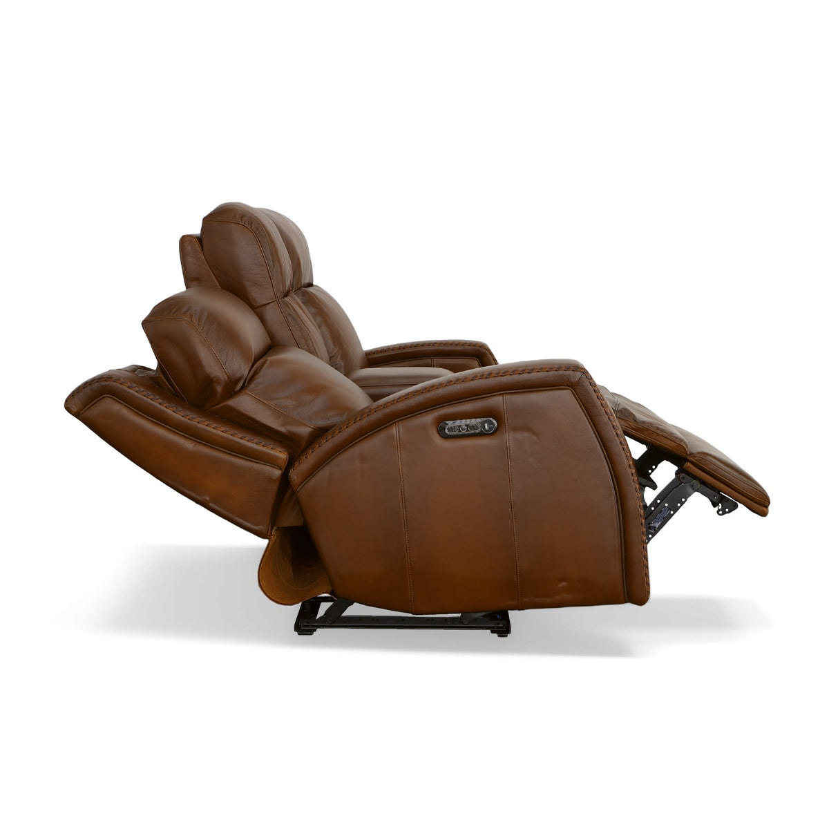 Flexsteel Mustang Power Loveseat with Console with Power Headrest