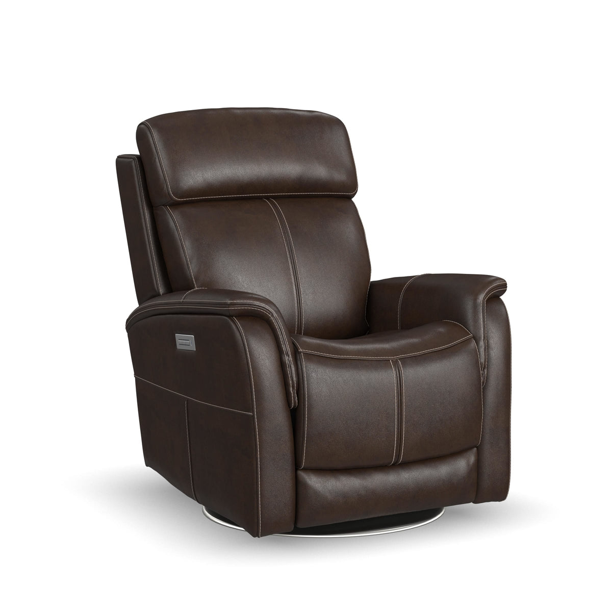 Flexsteel View Power Swivel Recliner with Power Headrest