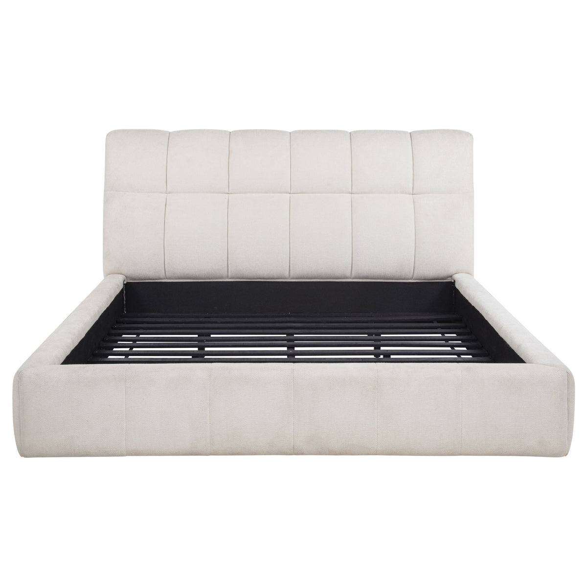 Nollet 48-inch Upholstered California King Platform Bed Cream