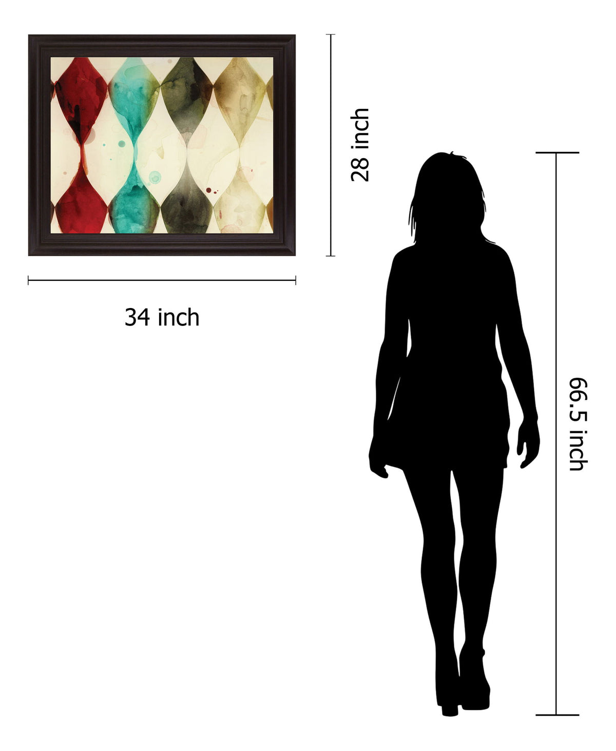 Vivid Hourglass - 28" x 34" Framed Wall Art - Beige