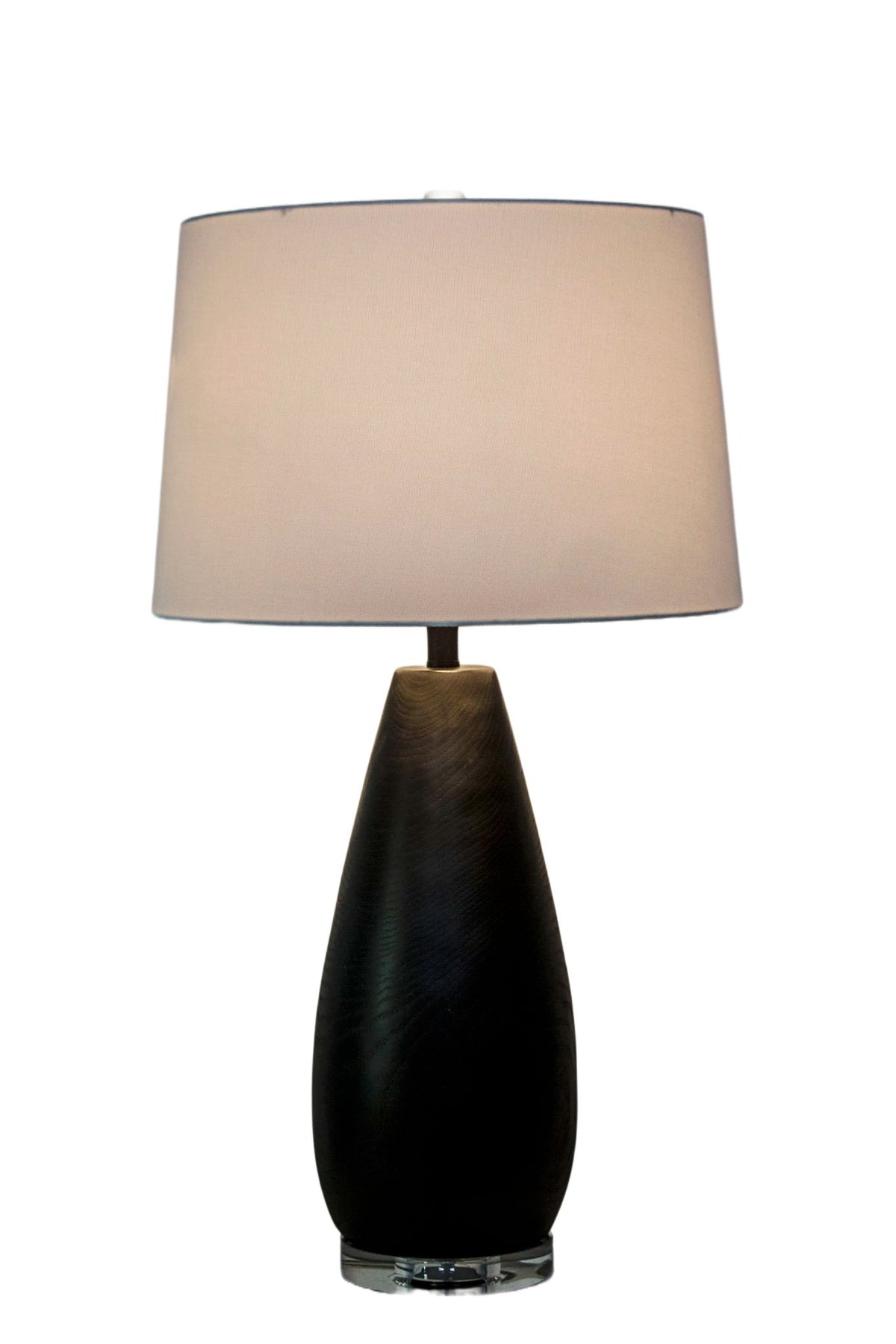 Obsidian Drift Concrete & Crystal Table Lamp (Set of 2) - Black Grain Concrete / Clear Crystal