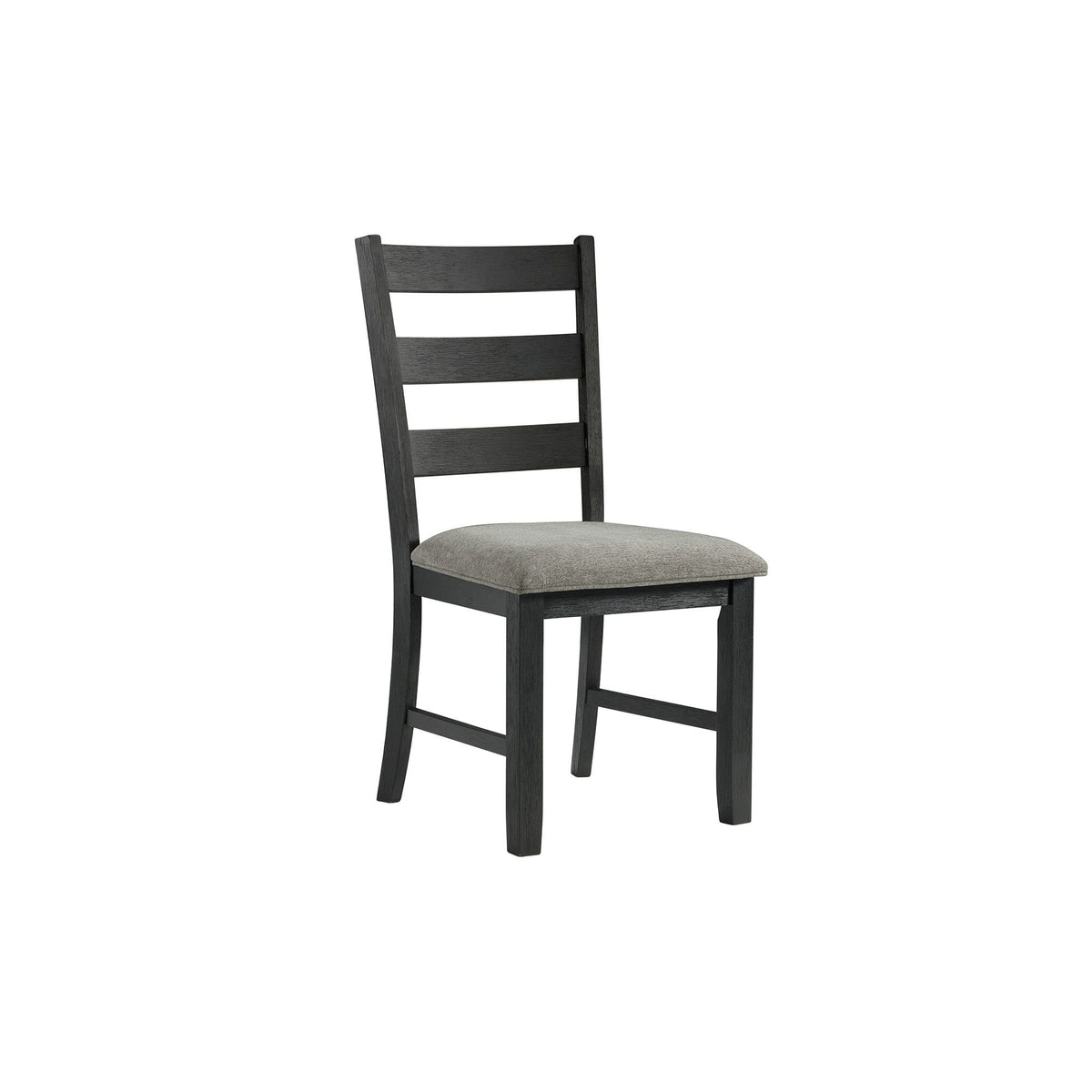 Martin - Dining Side Chair With Gray Fabric (Set of 2) - Black Finish