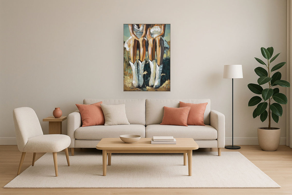 Summer Companions - 28" x 40" Framed Wall Art - Light Brown