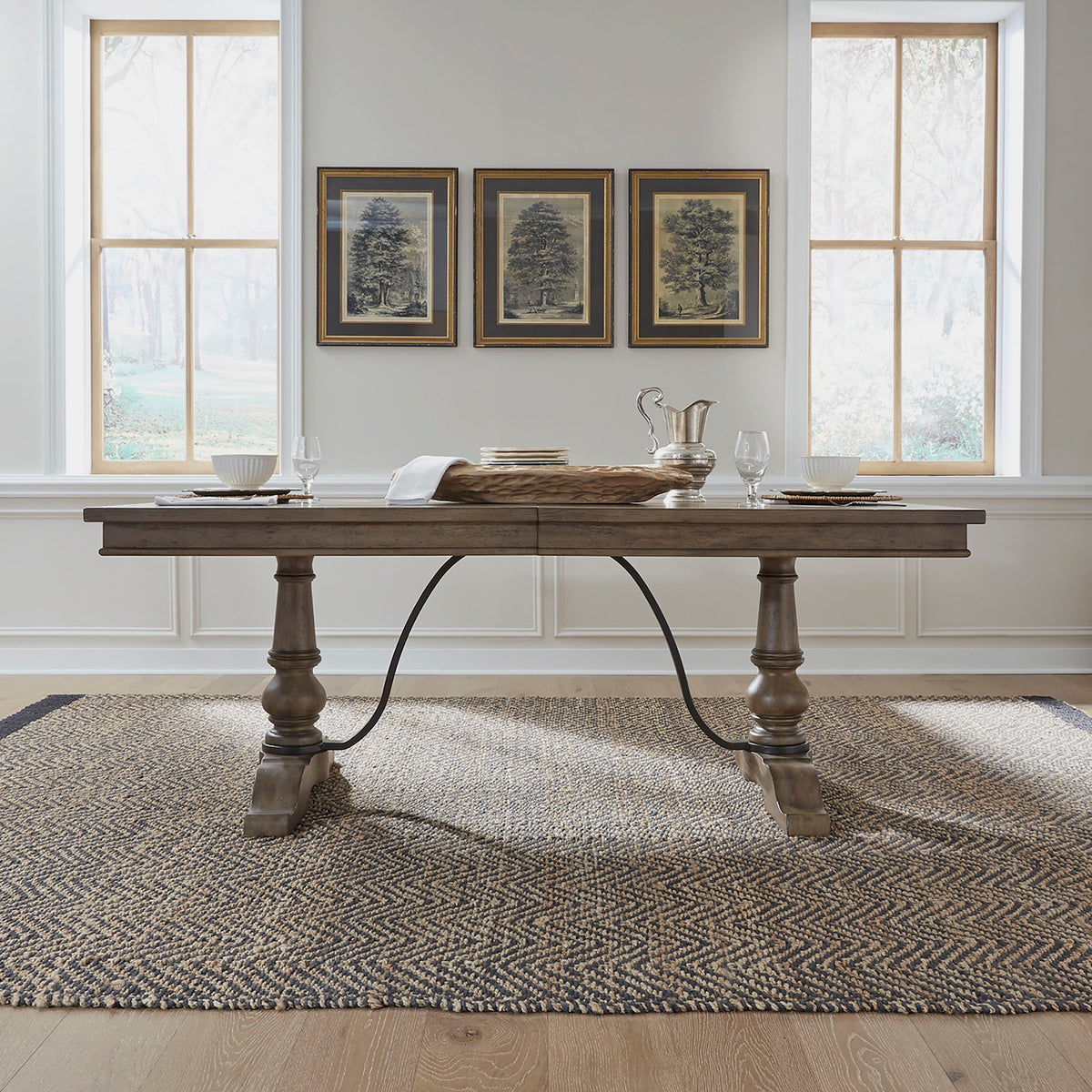 Americana Farmhouse - Trestle Table - Dusty Taupe