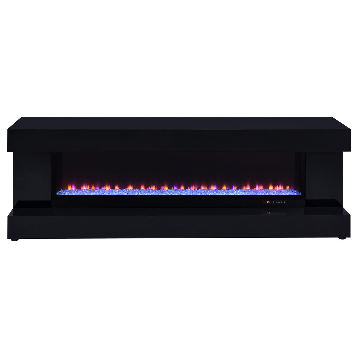 Mallory TV Stand Fireplace Console Bluetooth Speaker Black High Gloss