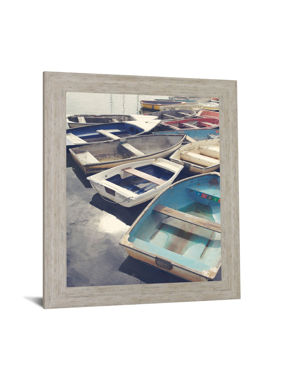 Dockside Drift - 28" x 34" Framed Wall Art - Light Blue