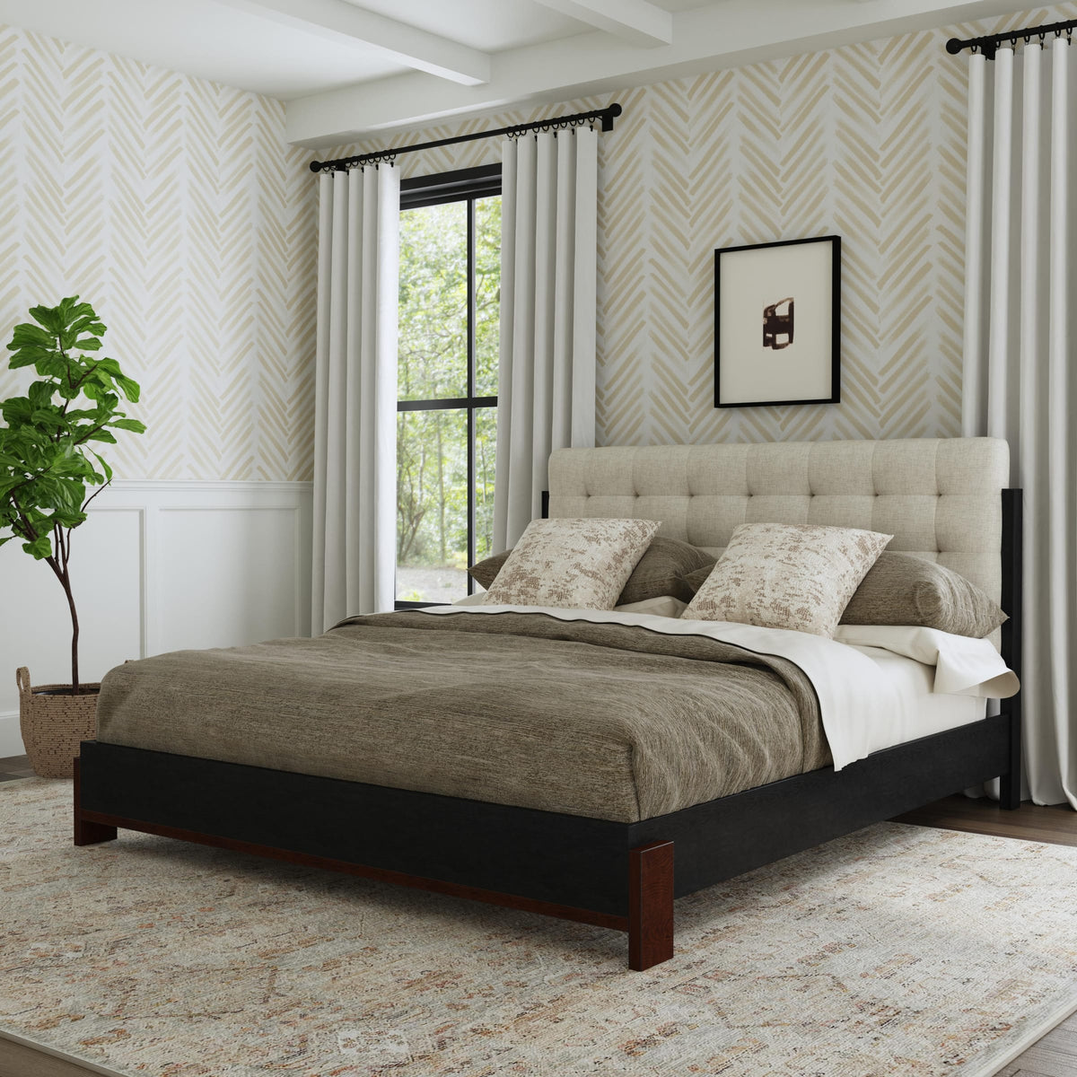Flexsteel Waterfall Queen Upholstered Bed