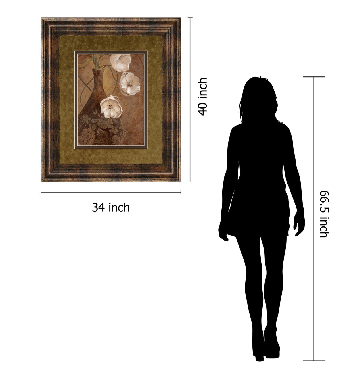 Flores En Umber I By Nan - Framed Print Wall Art - Light Brown