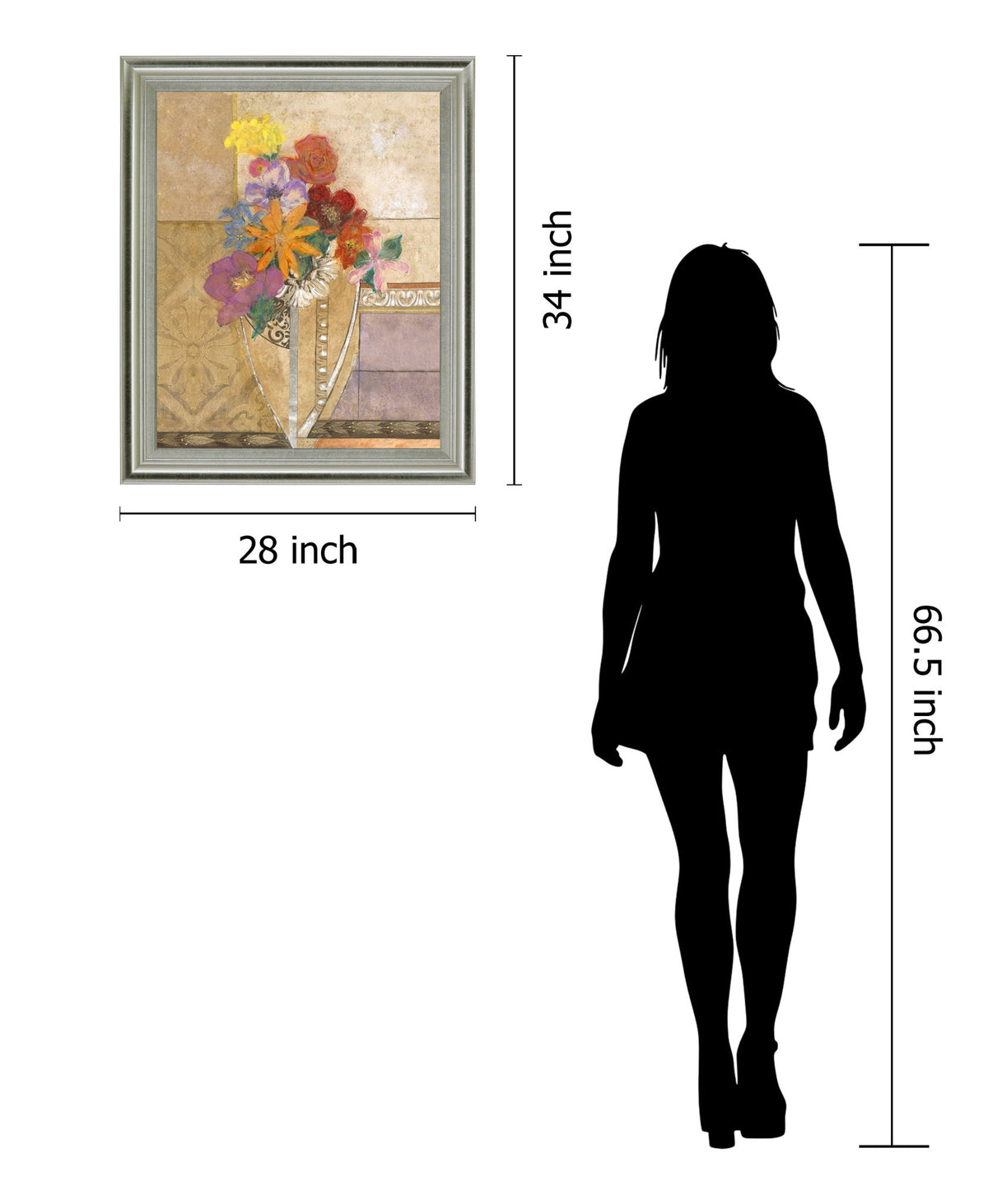 Opulent Blossom Mix - 28" x 34" Framed Wall Art - Gold