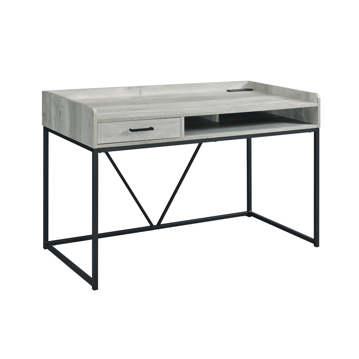 Preston - 2 Piece Desk And Bookshelf Set - Gray