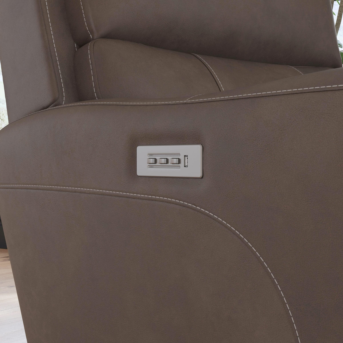 Flexsteel Carter Power Recliner with Power Headrest & Lumbar