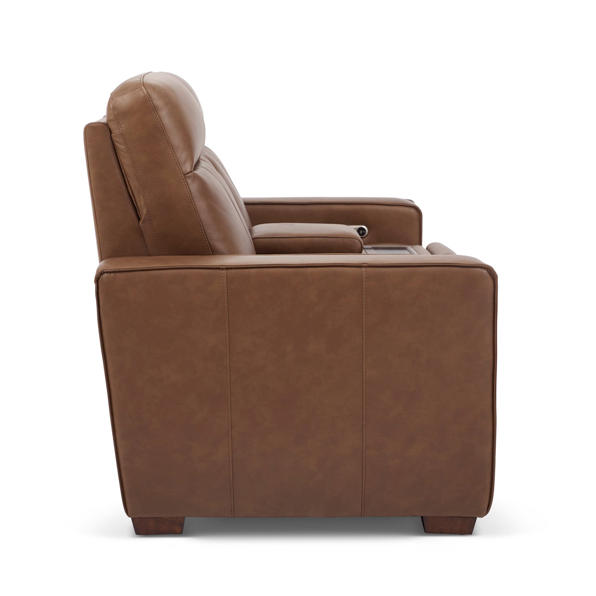 Flexsteel Dutch Power Reclining Loveseat with Console, Power Headrest & Lumbar