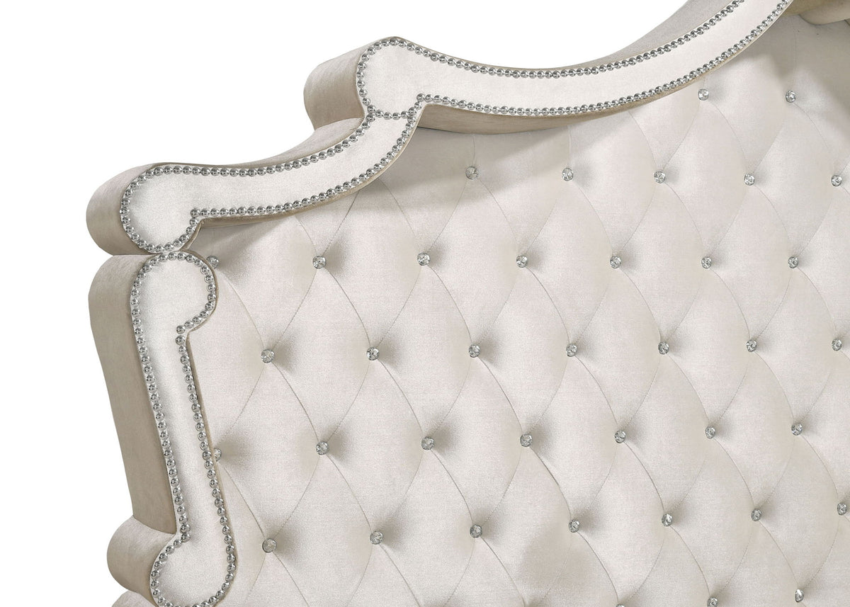 Antonella Upholstered California King Panel Bed Ivory