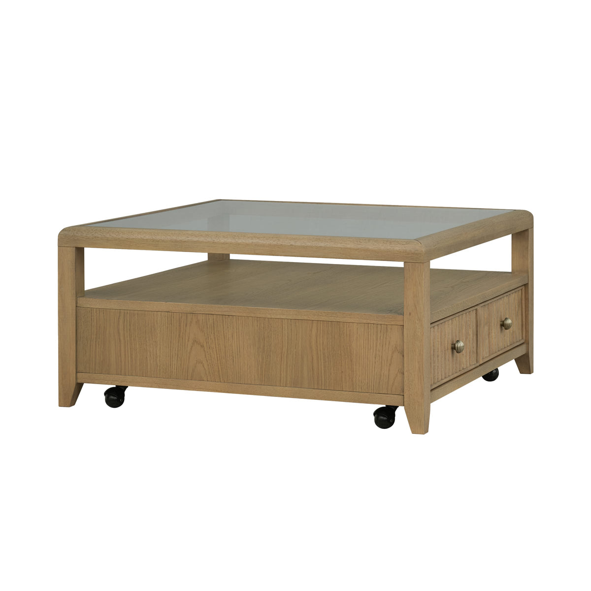 Flexsteel Reed Square Coffee Table with Casters