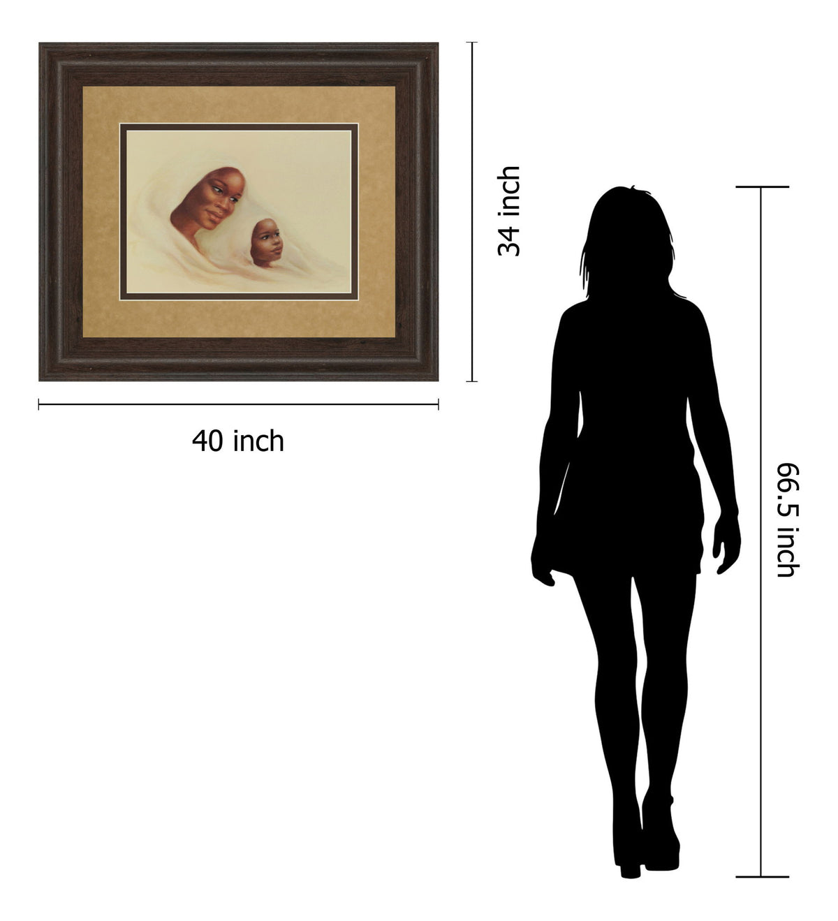 Two Generations - Framed Print Wall Art - Beige