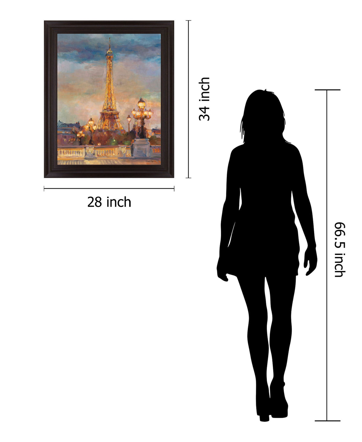 Parisian Lights - 28" x 34" Framed Wall Art - Yellow