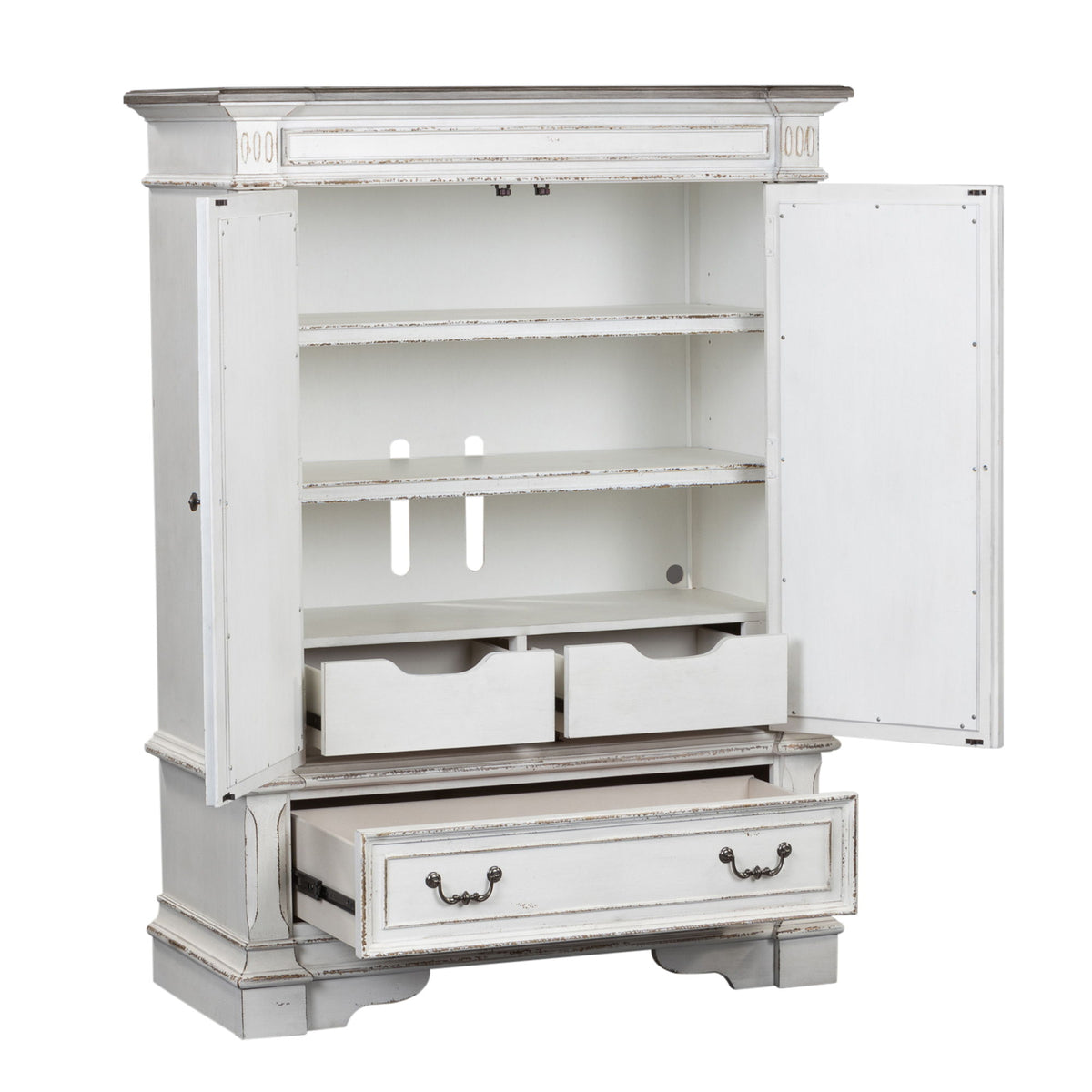 Abbey Park - Mirrored Door Chest - Antique White