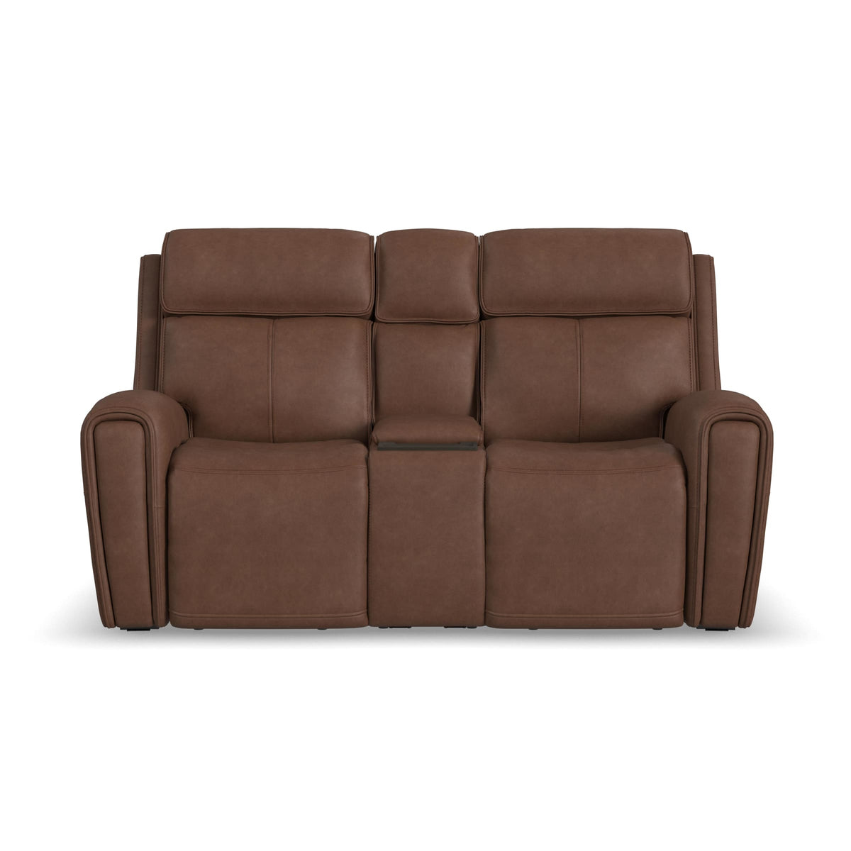 Flexsteel Warren Power Reclining Loveseat with Console, Power Headrest & Lumbar