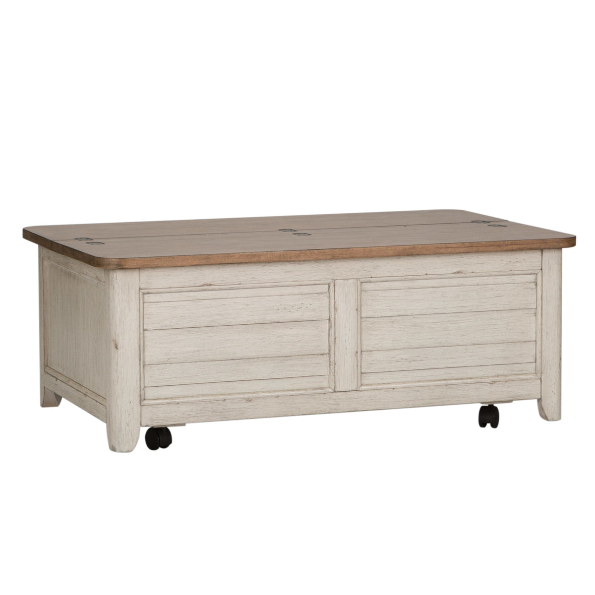 Farmhouse Reimagined - 3 Piece Table Set - Antique White / Chestnut Tops