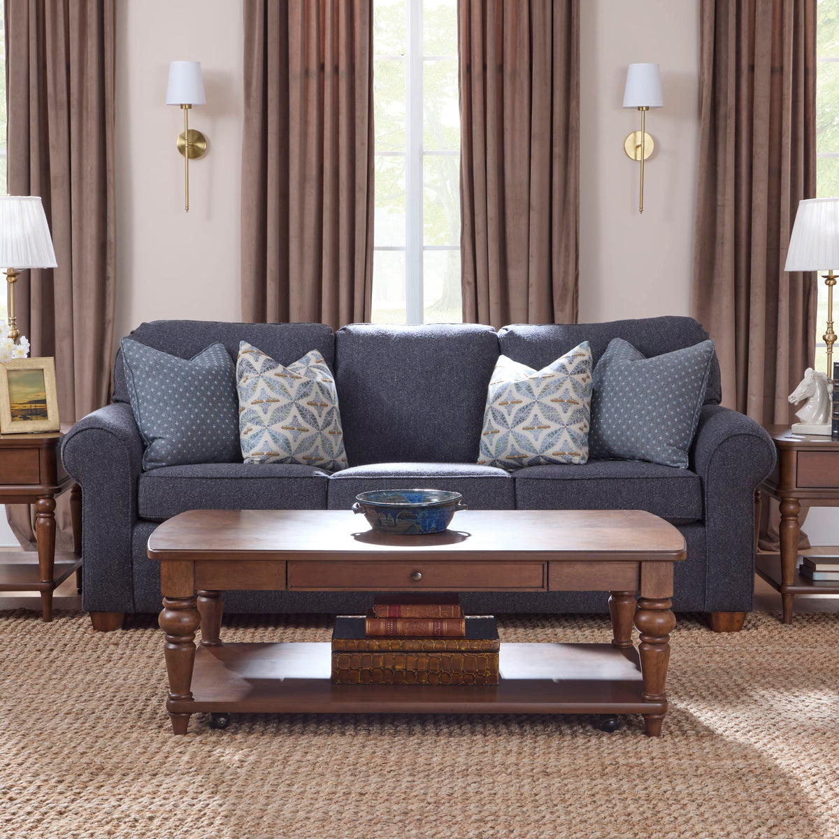 Flexsteel Bellevue Rectangular Coffee Table with Casters