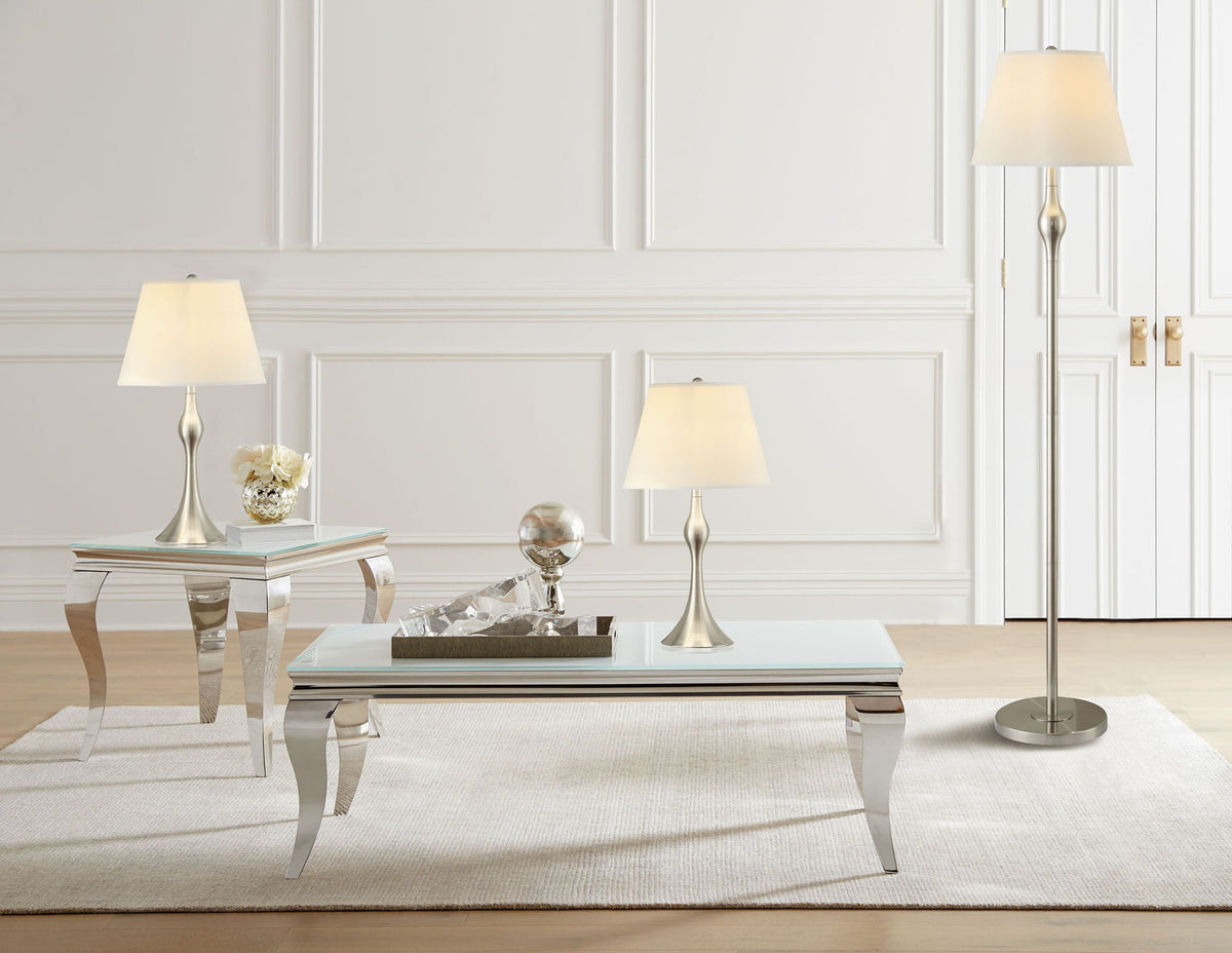 Griffin 3-piece Floor and Table Lamp Set Brushed Nickel