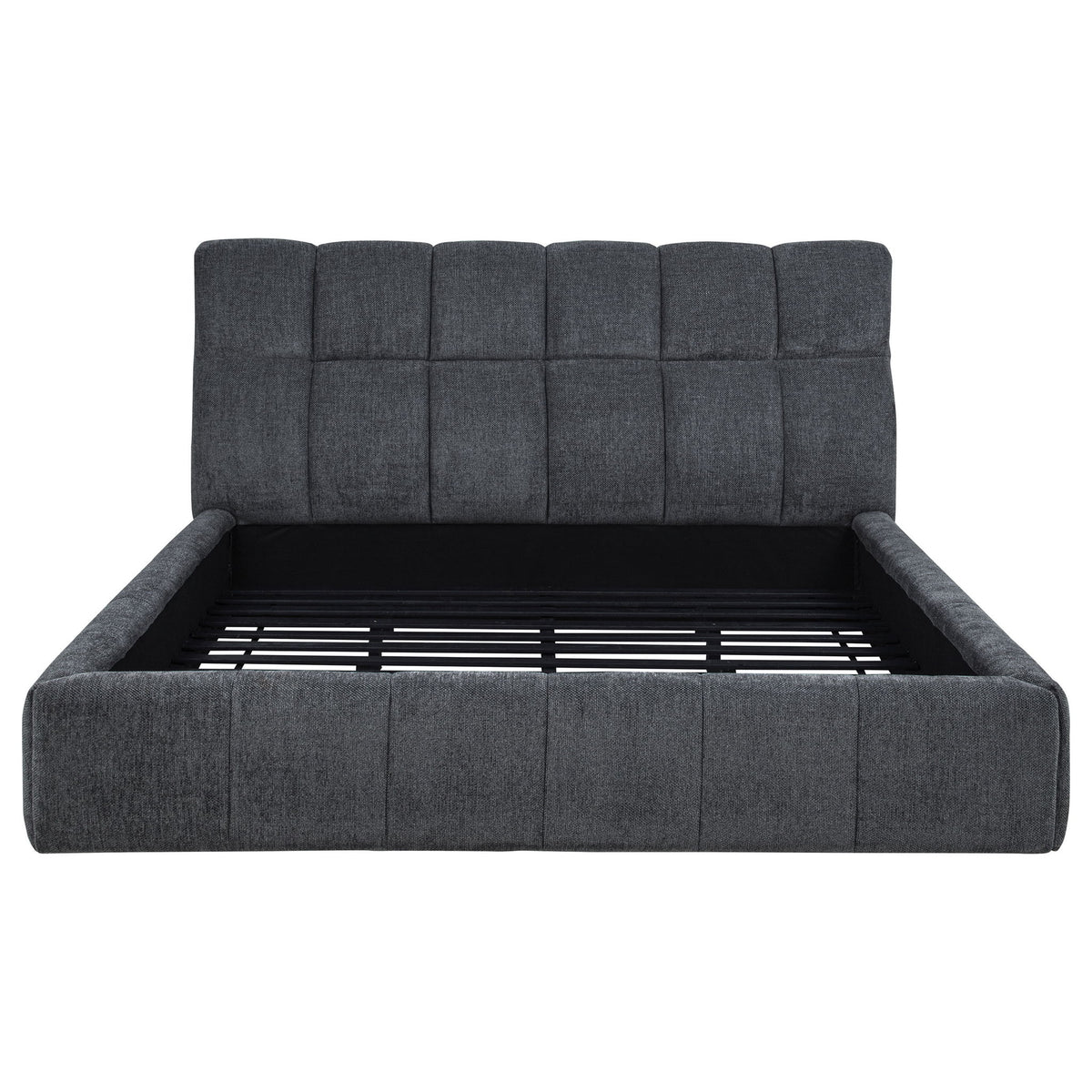 Nollet 48-inch Upholstered California King Platform Bed Grey