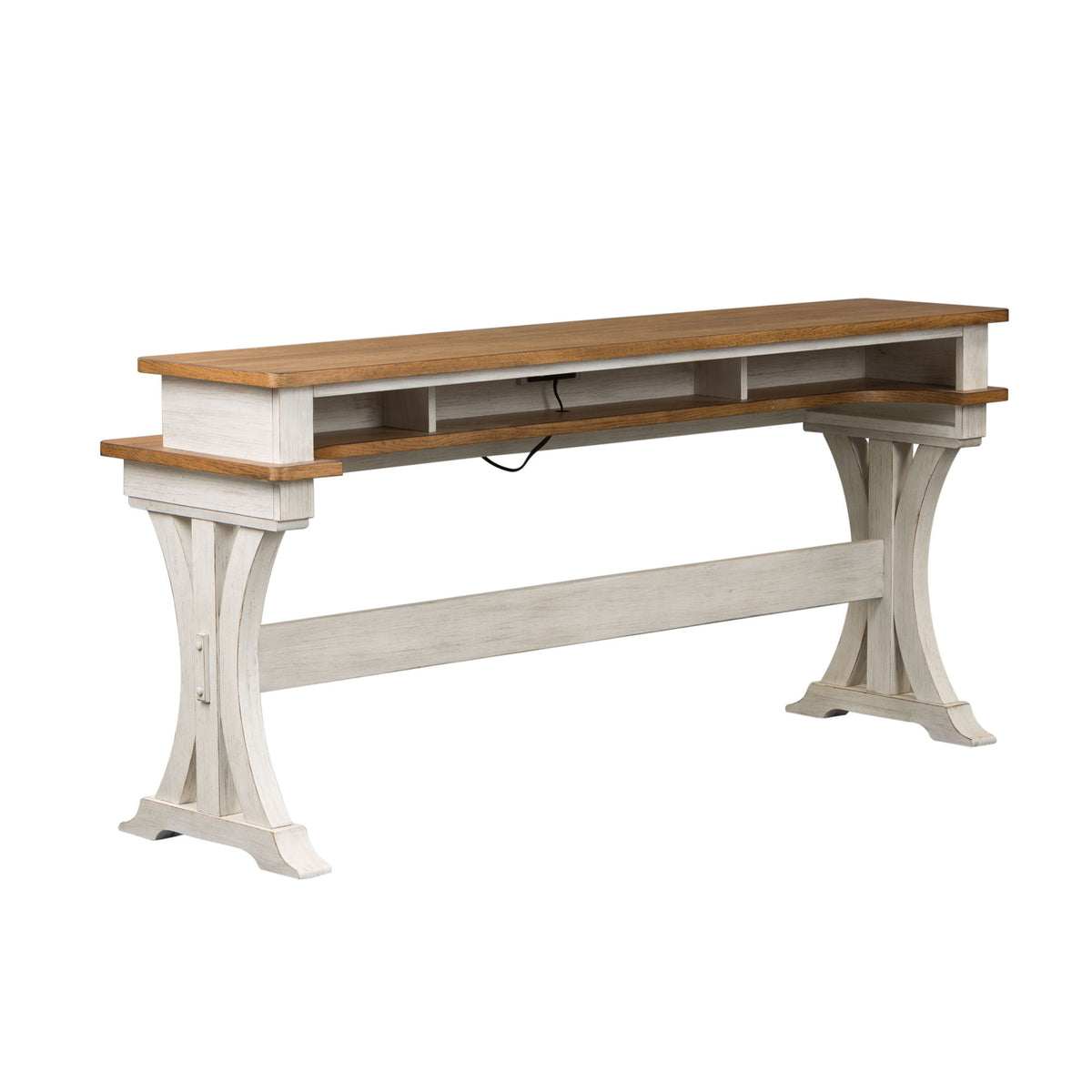 Farmhouse Reimagined - 4 Piece Dining Room Set - Antique White / Chestnut Tops