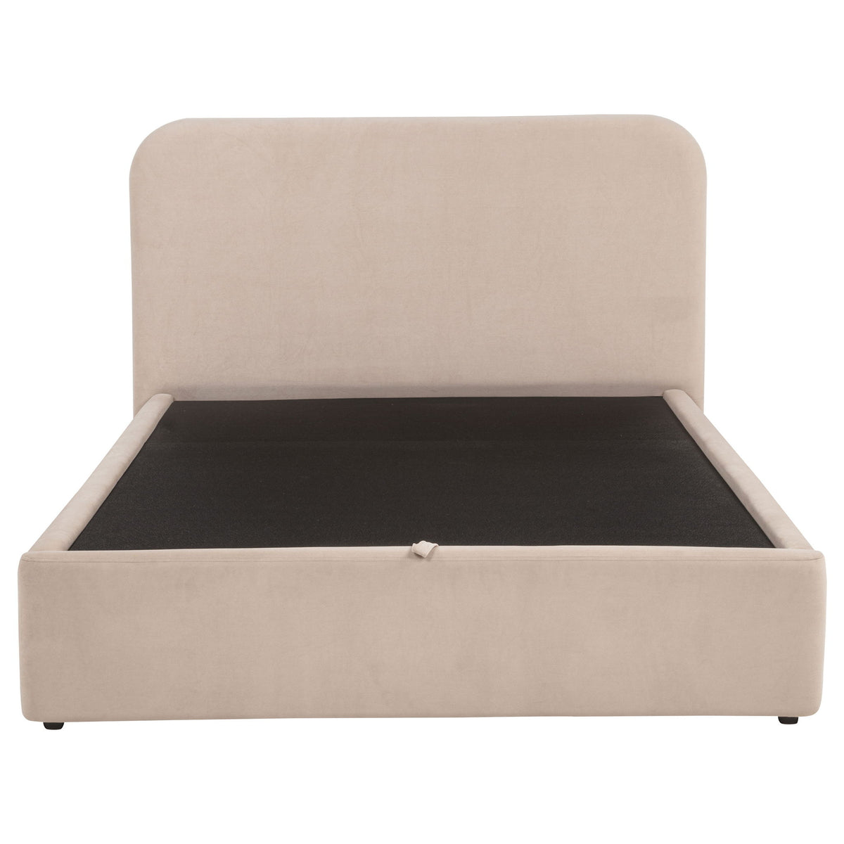 Anders Upholstered Eastern King Storage Lift Platform Bed Beige