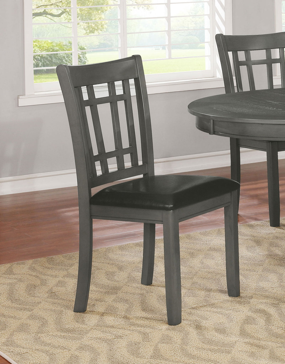 Lavon Wood Dining Side Chair Black and Medium Grey (Set of 2)