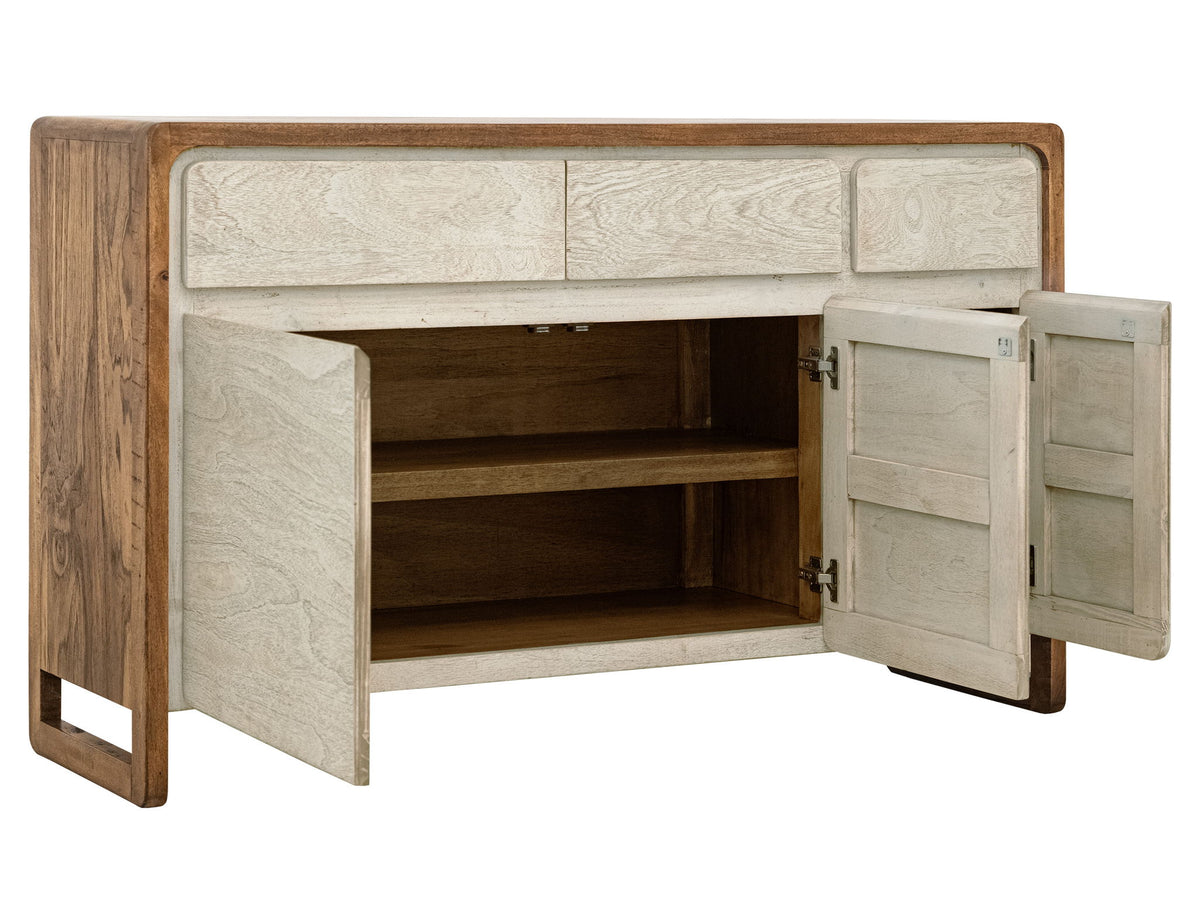 Evoke - 3 Drawer & 3 Door TV Stand/Console - Ivory / Brown
