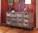 Industrial Look Multi Drawer Console