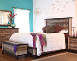 Antique Multi Color Queen Bed