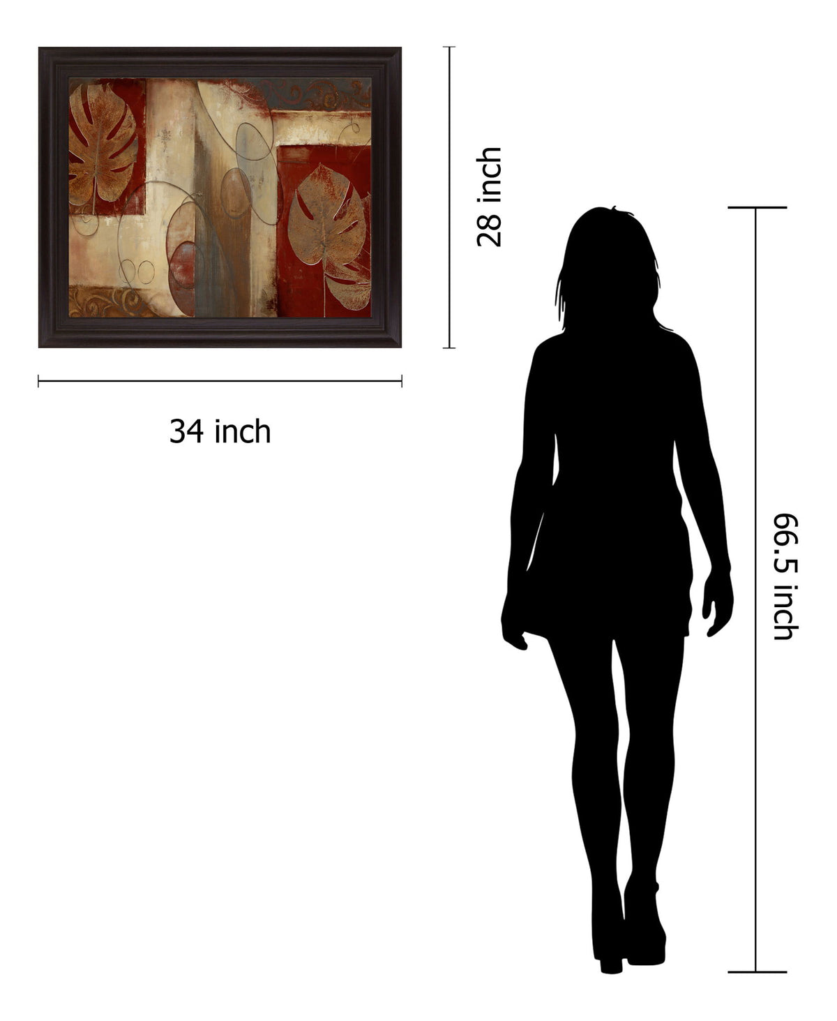 Bronze Silhouette - 28" x 34" Framed Wall Art - Dark Brown