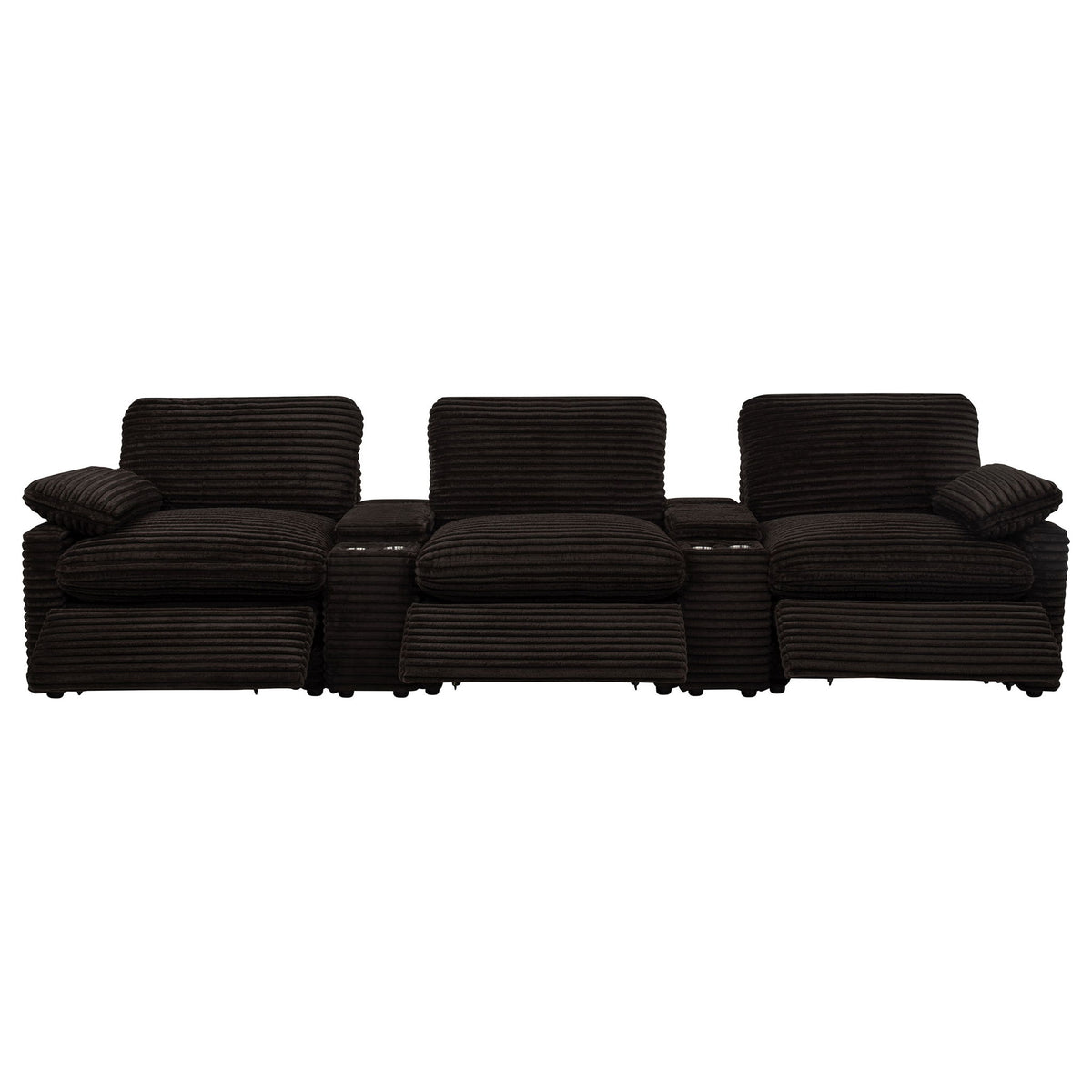 Collins 5-Piece Power Reclining Home Theater Seating Chocolate Brown