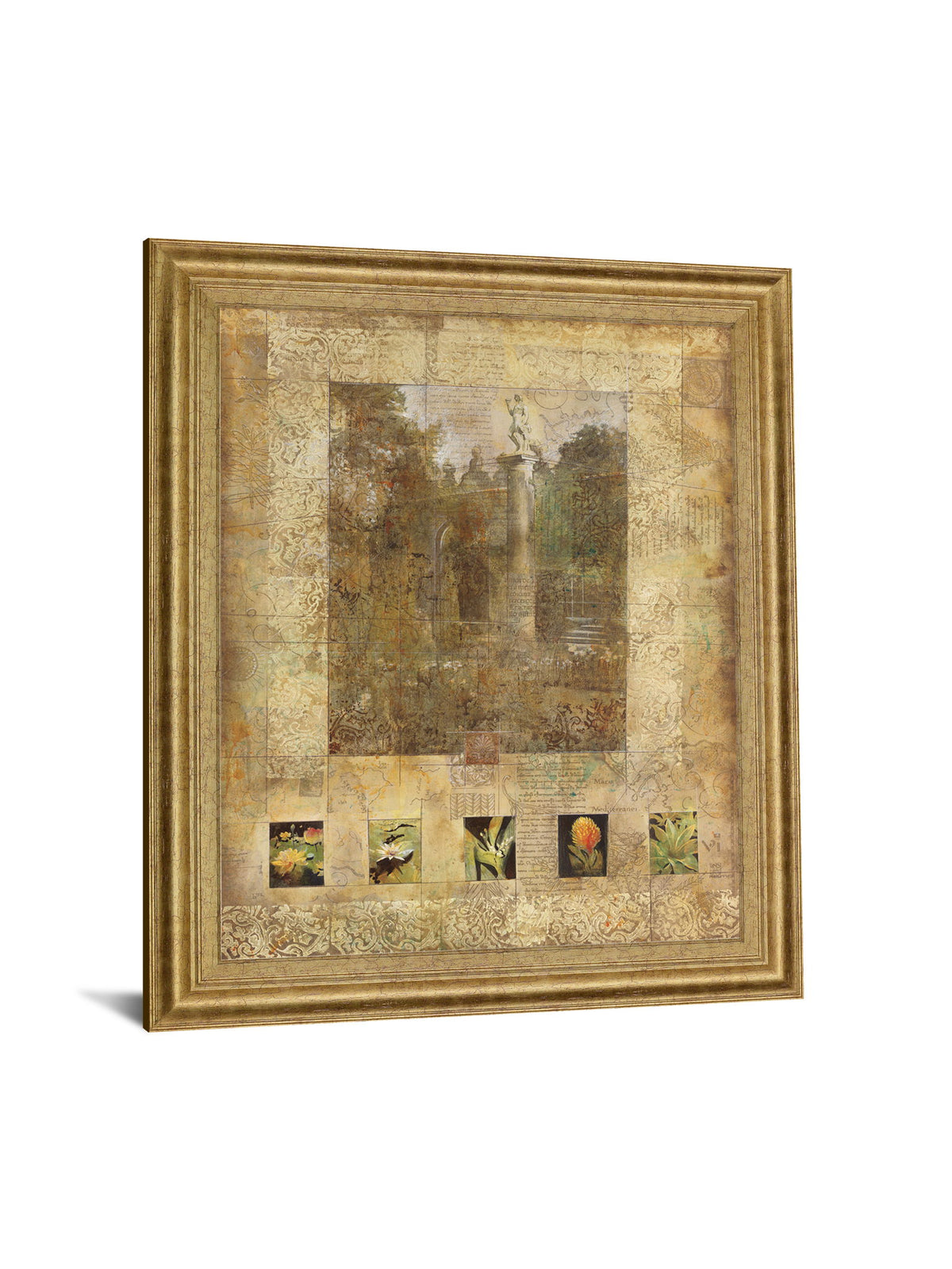 Golden Garden Relics - 28" x 34" Framed Wall Art - Gold