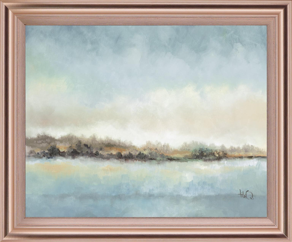 Mist Over Water - 28" x 34" Framed Wall Art - Light Blue