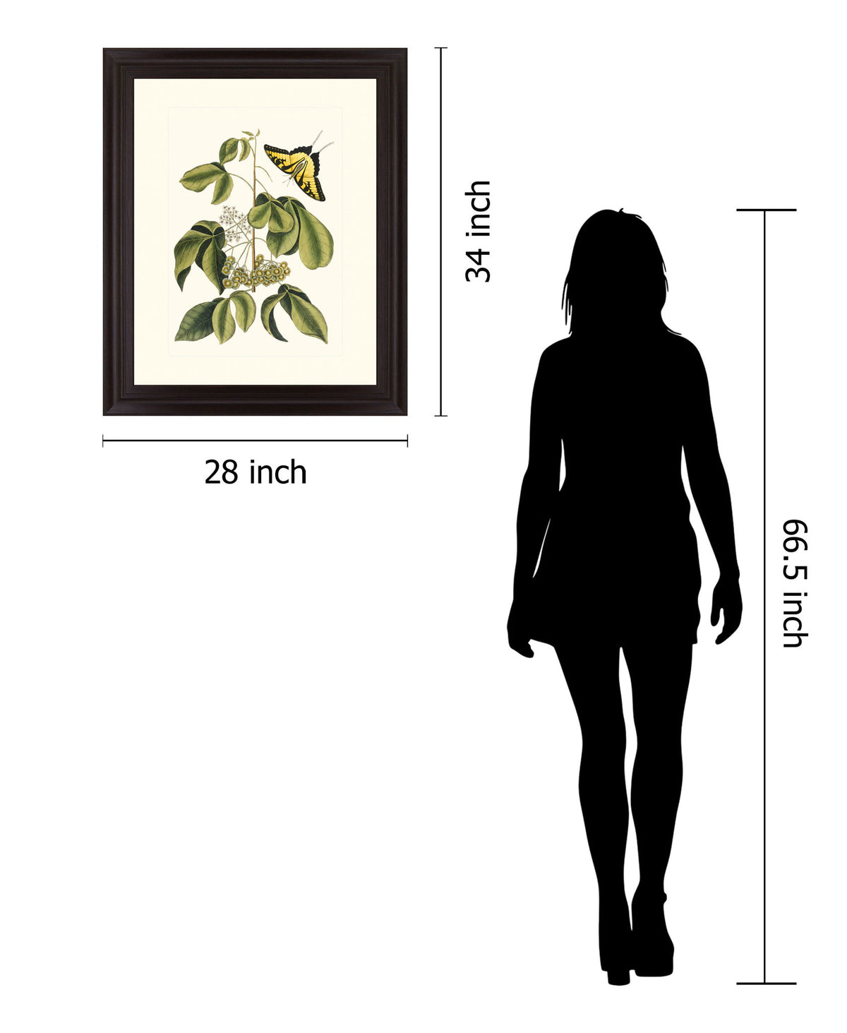 Butterfly Grove - 28" x 34" Framed Wall Art - Green