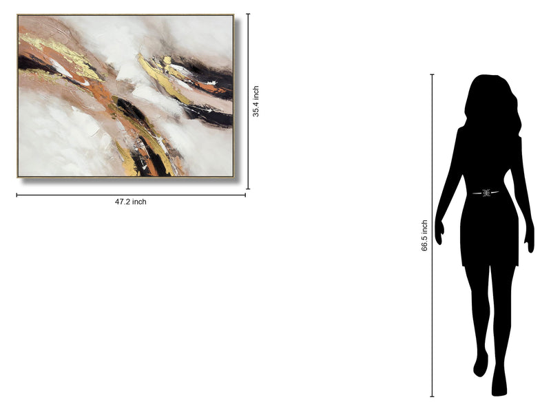Radiant Bronze Current - 35" x 47" Framed Wall Art - Gold