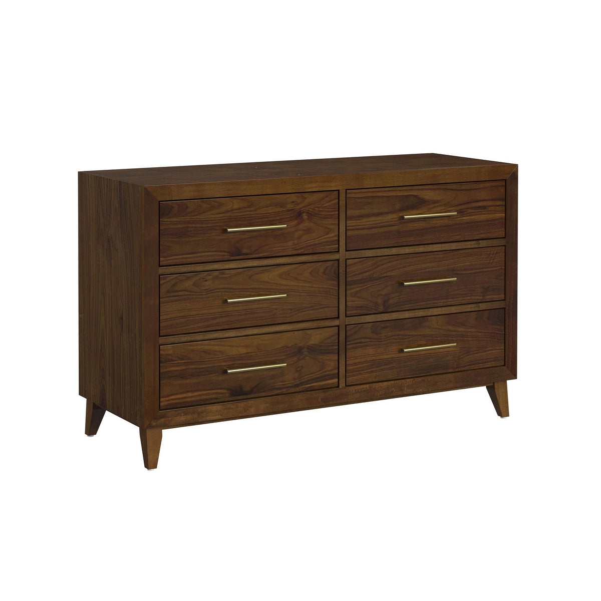 Malia - 6-Drawer Dresser - Walnut