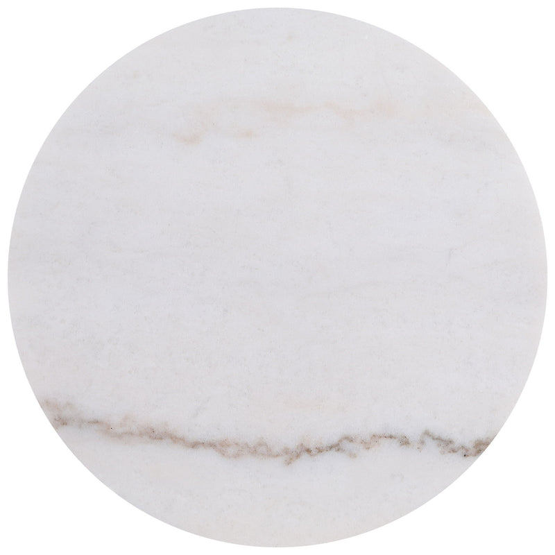 Jason 3-piece Round White Marble Coffee Table Set Honey Brown