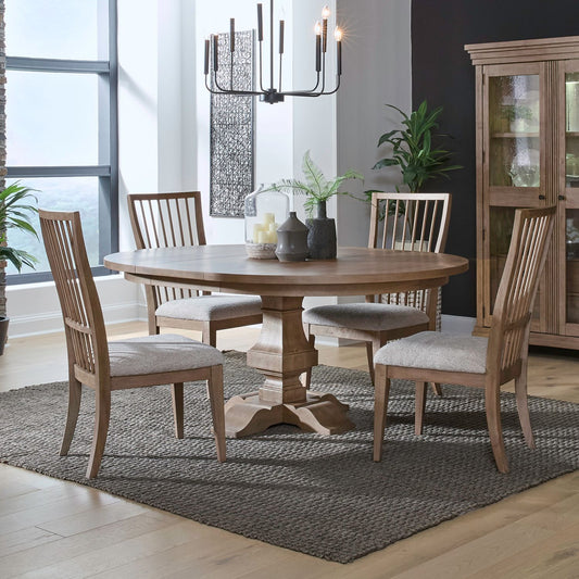 Haven Hills - 5 Piece Pedestal Table Set - Camel Beige