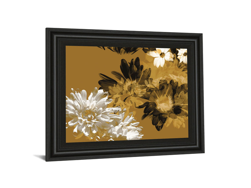 Golden Bloom I By Framed Print Wall Art - Light Brown