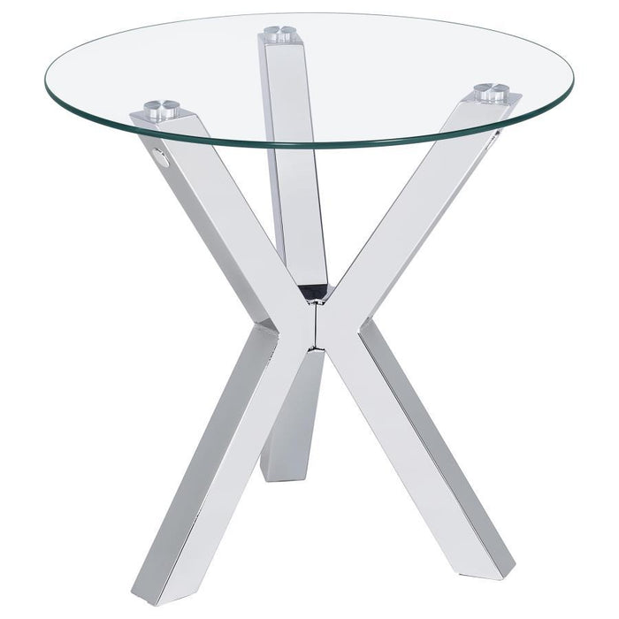 Kenzie - Round Tempered Glass Top Table