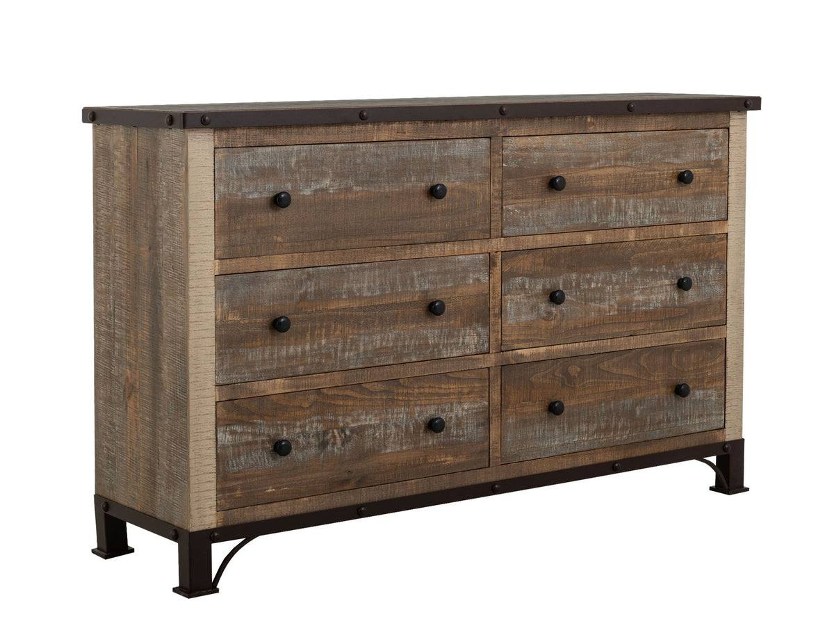 Antique - Dresser With 6 Drawers - Multicolor