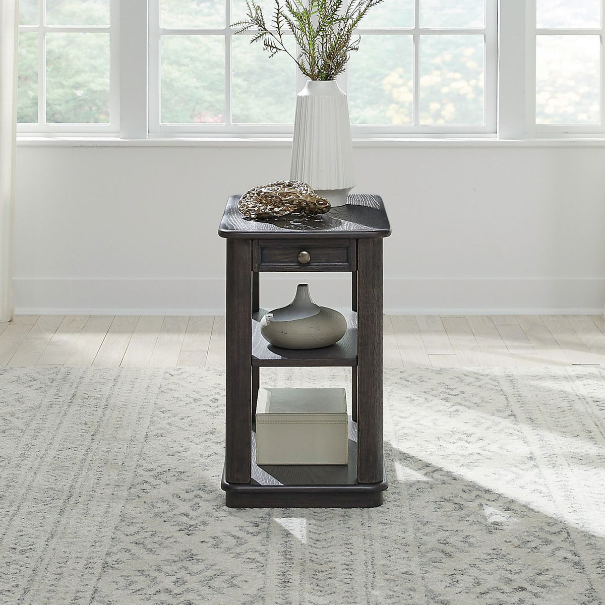 Wallace - Chair Side Table - Aged Oak