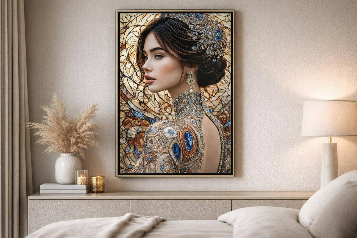 Jeweled Reverie II Gloss Canvas In Frame - Black / Gold