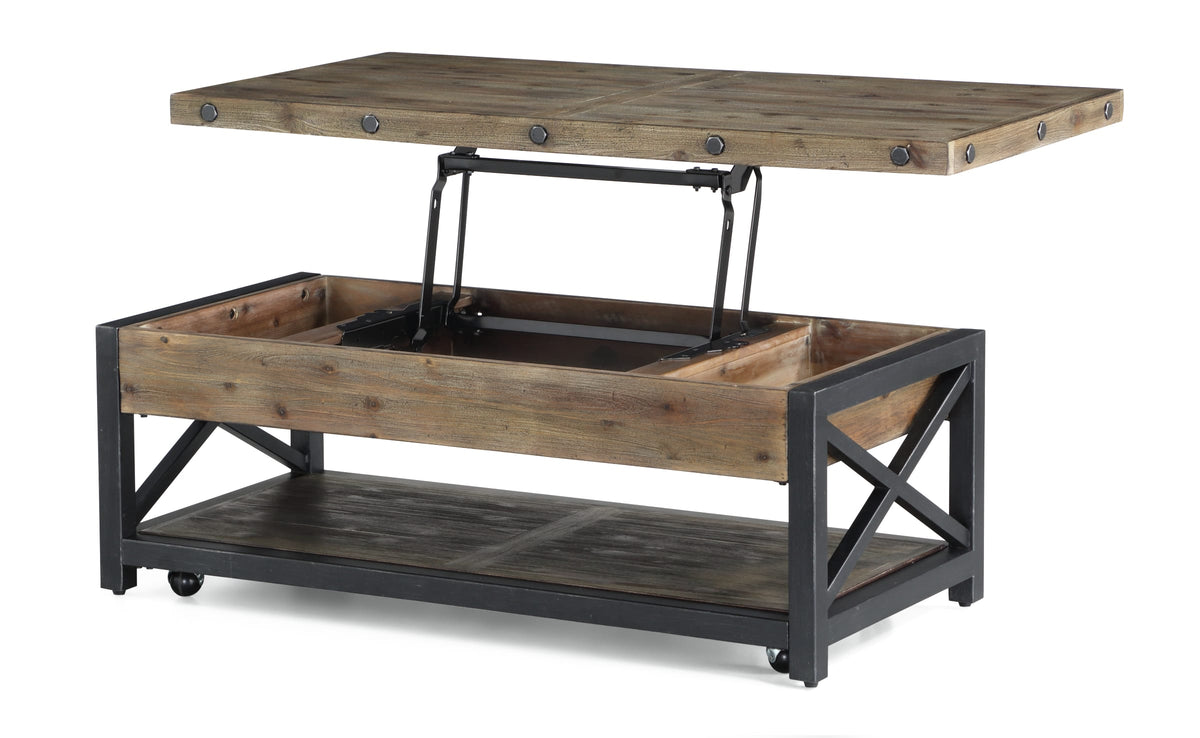 Flexsteel Carpenter Rectangular Lift-Top Coffee Table with Casters